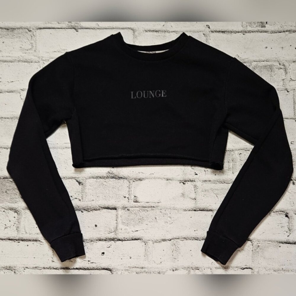 Lounge Apparel Black Cropped  Sweatshirt - Picture 5 of 12